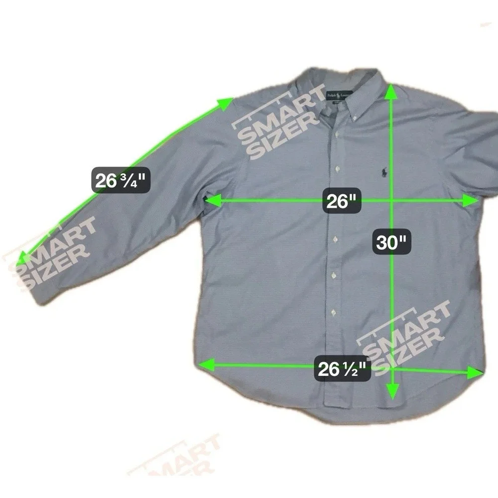Ralph Lauren Men's XXL(18) Classic Fit Long Sleeve Button-Up Checked Shirt READ